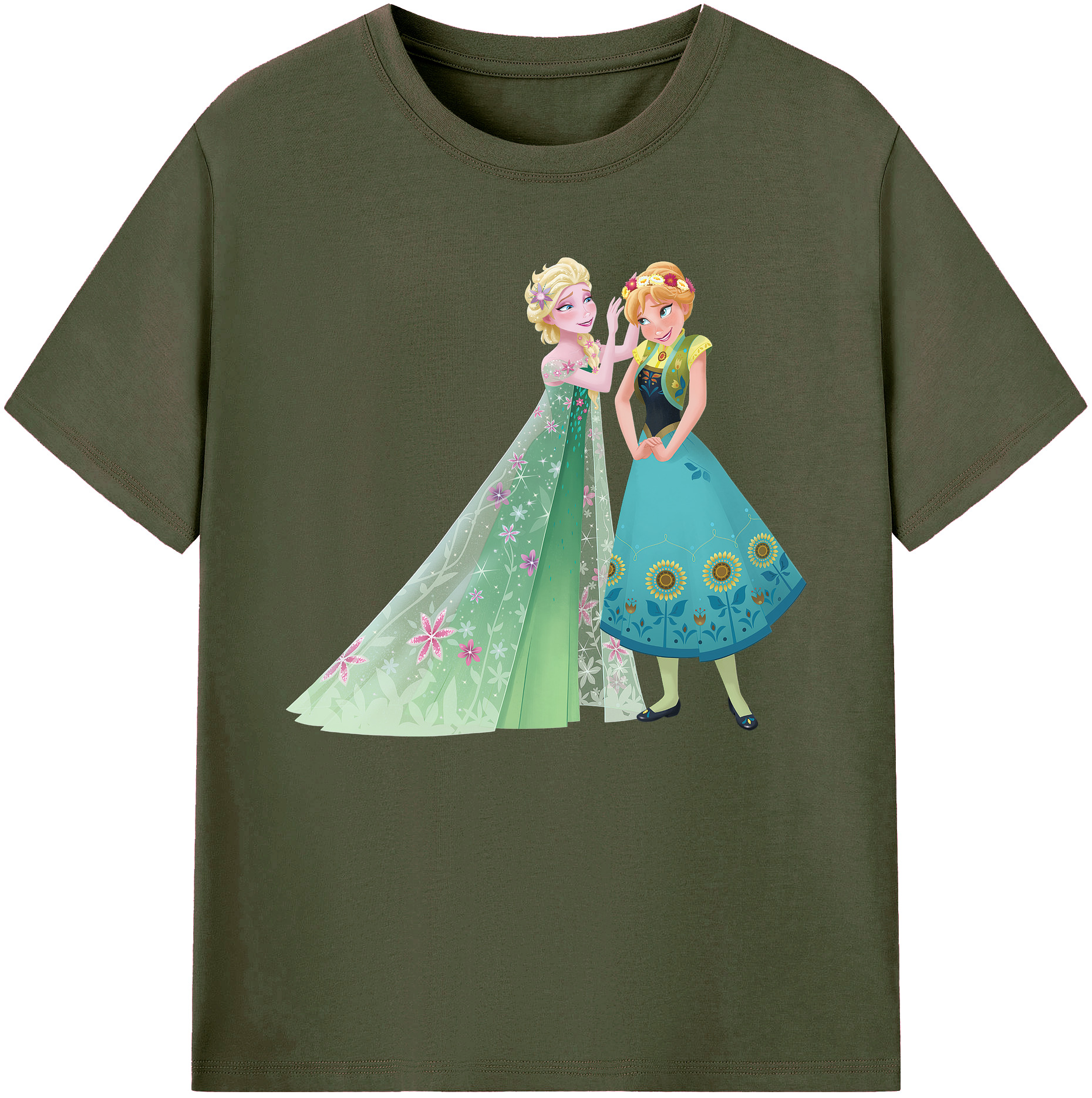 （画像用） アナと雪の女王 アンナ エルサ Frozen Anna Elsa 綿100％ メンズ半袖Tシャツ｜肌触りやわらか＆通気性